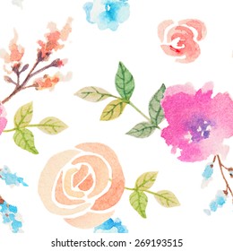 Watercolor floral pattern