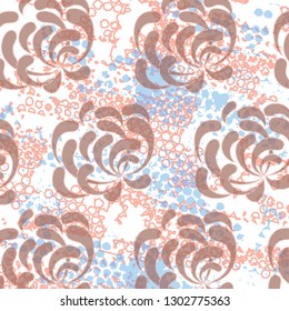  watercolor floral pattern, Ditsy floral background. 