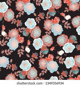 Watercolor floral pattern, Ditsy floral background. Liberty style. fabric, covers, manufacturing, wallpapers
