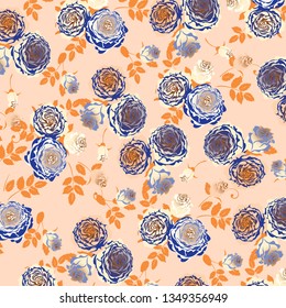 Watercolor floral pattern, Ditsy floral background. Liberty style. fabric, covers, manufacturing, wallpapers