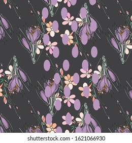 watercolor floral pattern, Ditsy floral background. Floral background for textiles- vector pattern 