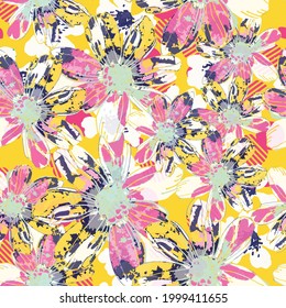 watercolor floral pattern. Liberty style. Floral seamless background for fashion prints. Vintage print. Printing with in hand drawn style.