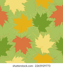 Watercolor floral pattern with orange and light pink flowers berries and green leaves on light green background