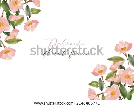 Watercolor Floral Pattern with Pink Cherry Blossom Flowers Brunch. Nature floral background. Hand drawn wild roses flowers pattern for print, fabric, textile, wrapping, wallpaper, invitation card