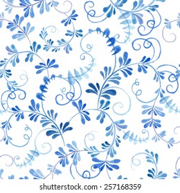 watercolor floral pattern. seamless vector illustration