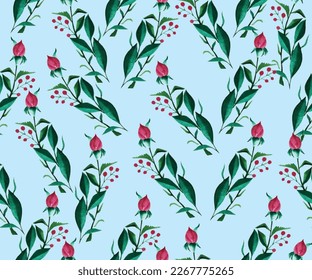 Watercolor floral pattern traditional hand painted print watercolor whimsical seamless print, ceramic design, Abstract batik background.