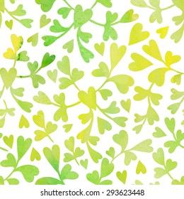 Watercolor floral pattern. Vector nature seamless background.