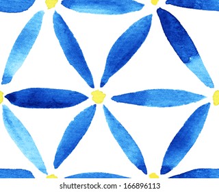 Watercolor floral seamless pattern.