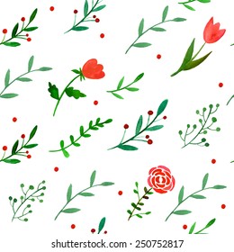 Watercolor floral seamless pattern 