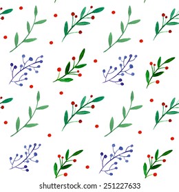 Watercolor floral seamless pattern 