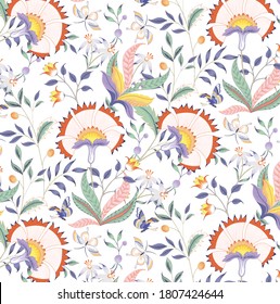 watercolor floral seamless pattern background in vector