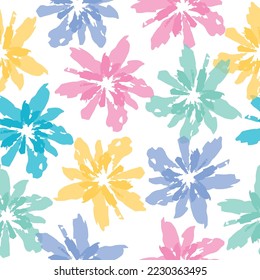 watercolor floral seamless pattern background in vector. Abstract seamless with leaves, poppies. 