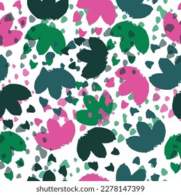 watercolor floral seamless pattern background in vector. Abstract seamless with leaves, poppies. 