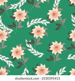 Watercolor floral seamless pattern for background, fabric, textile, fashion, wallpaper, wedding, banner, sticker, decoration etc