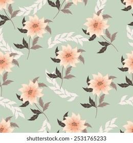 Watercolor floral seamless pattern for background, fabric, textile, fashion, wallpaper, wedding, banner, sticker, decoration etc