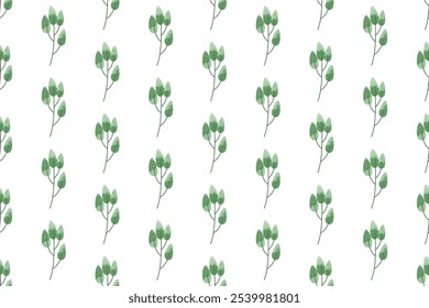 Watercolor floral seamless pattern background template. Botanical seamless pattern background