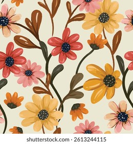 watercolor floral seamless pattern for background