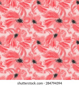 Watercolor floral seamless pattern. Background for web pages, wedding invitations, save the date cards