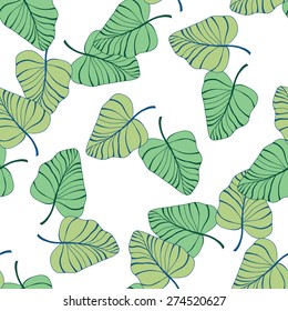 Watercolor floral seamless pattern. Hand drawn texture with leaf.