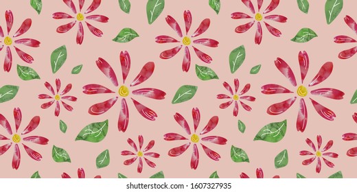 Watercolor floral seamless pattern. Vector design for paper, cover, fabric, interior decor