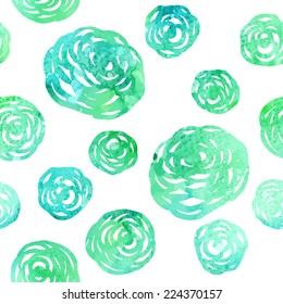 Watercolor floral seamless pattern. Vector illustration