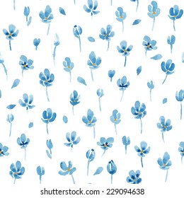 Watercolor floral seamless pattern. Vector illustration