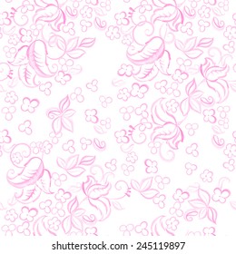 Watercolor floral seamless pattern. Vector illustration