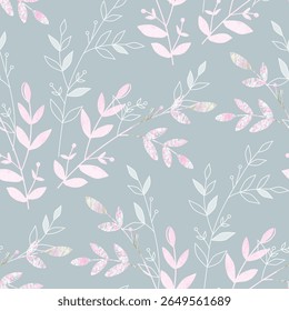 Watercolor Floral Seamless Pattern. Vector Template. 