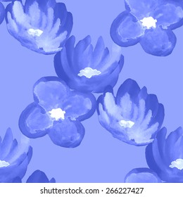 Watercolor floral seamless pattern. Vector illustration