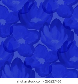 Watercolor floral seamless pattern. Vector illustration