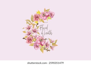 watercolor floral spring wedding invitation card set