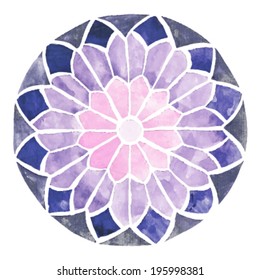 watercolor floral stained-glass window 