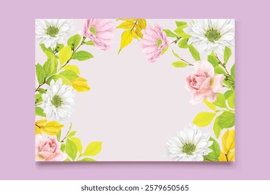 watercolor floral summer wedding invitation card set