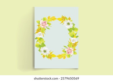 watercolor floral summer wedding invitation card set