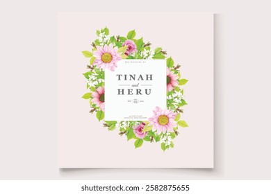 watercolor floral summer wedding invitation card set