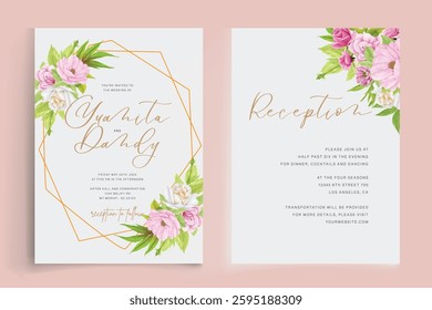 watercolor floral summer wedding invitation card set