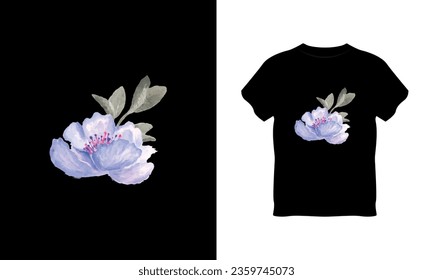 watercolor floral t shirt design, floral t shirt design, watercolor hand painted floral t shirt design