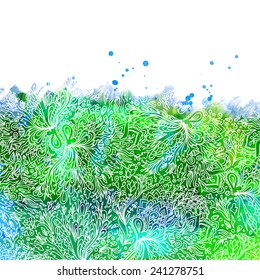 Watercolor floral texture. Vector background. Stains, paints, blot. 