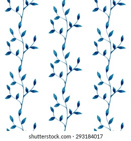 Watercolor Floral vector background. Blue leaves texture pattern
Seamless pattern can be used for pattern fills, wallpaper, web background,surface textures
