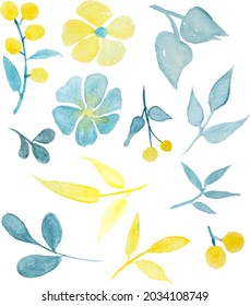 Watercolor floral vector elements to use for pattern design.