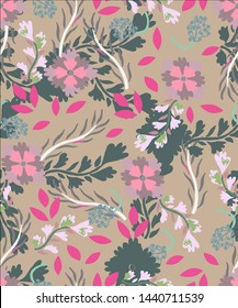 watercolor floral  vector repeat pattern