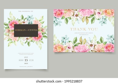 watercolor floral wedding card set