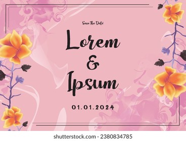 Watercolor floral wedding invitation background