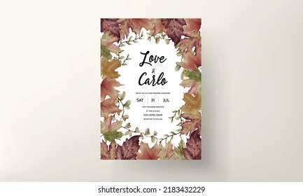 watercolor floral wedding invitation card template