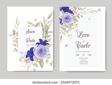 Watercolor floral wedding invitation card. Illustrator and designer. Wedding Invites, save the date, Birthday Invites, Video Invites, E-Cards.