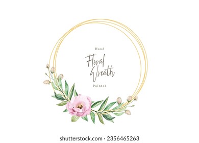 watercolor floral wreath illustration design