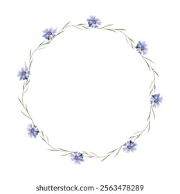 Watercolor floral wreath for wedding, birthday, card, background, invitation, wallpaper, sticker, decoration etc.