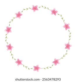 Watercolor floral wreath for wedding, birthday, card, background, invitation, wallpaper, sticker, decoration etc.