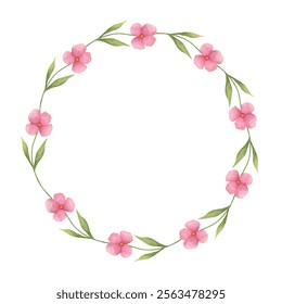 Watercolor floral wreath for wedding, birthday, card, background, invitation, wallpaper, sticker, decoration etc.