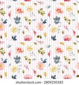 Watercolor Flower All Over Pattern